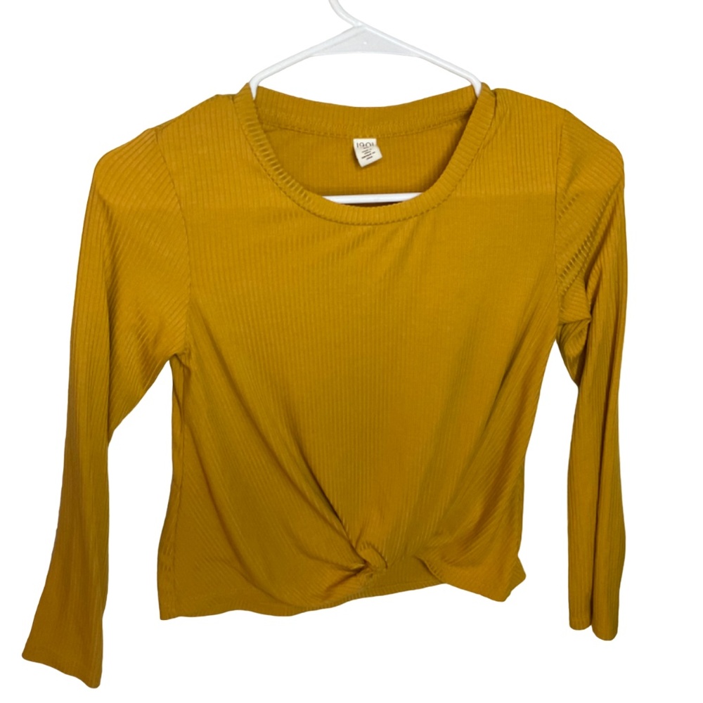 1901 Women's Mustard Yellow Long Sleeve Shirt with Twist